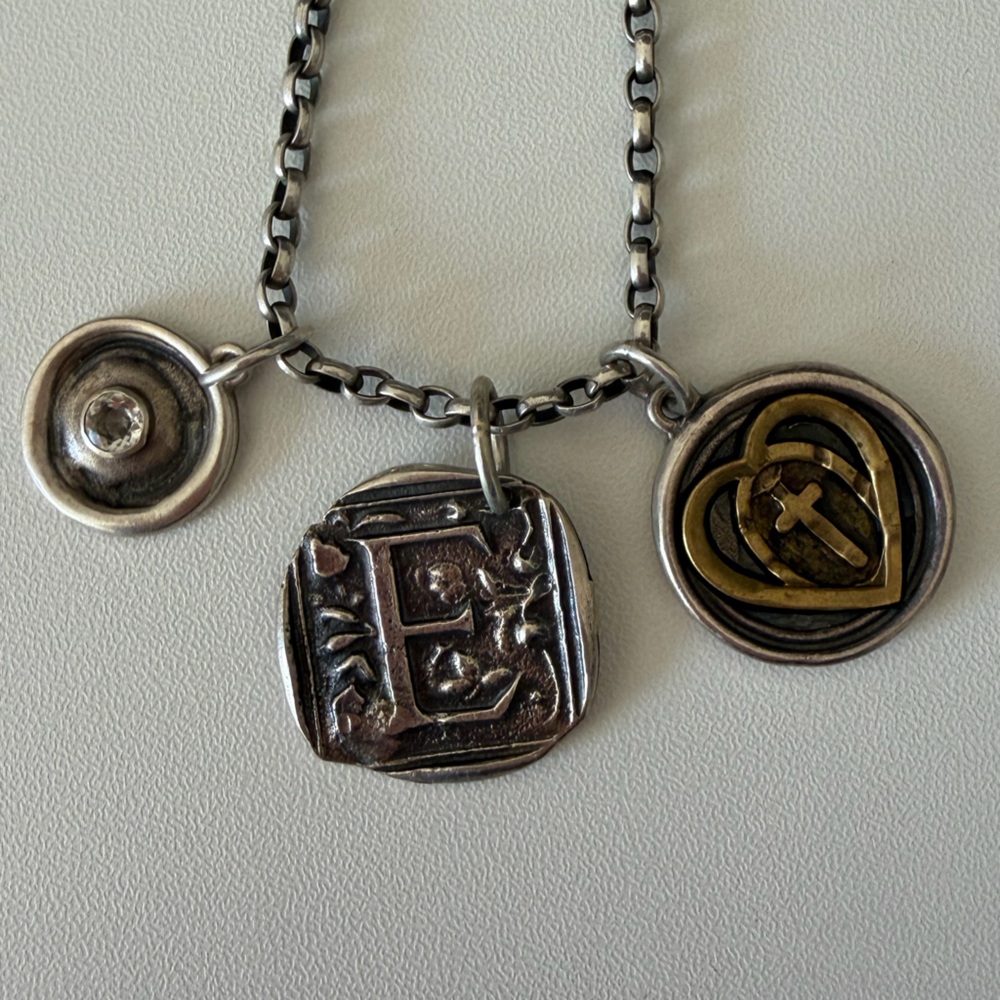 Waxing Poetic Silver and Gold Charm Necklace